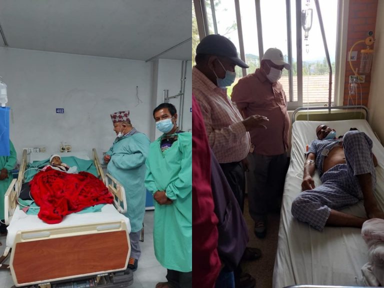 निर्वतमानमन्त्री आलेद्वारा सुदूरपश्चिमका तीन बिरामीलाई  उपचारका लागि सहयोग