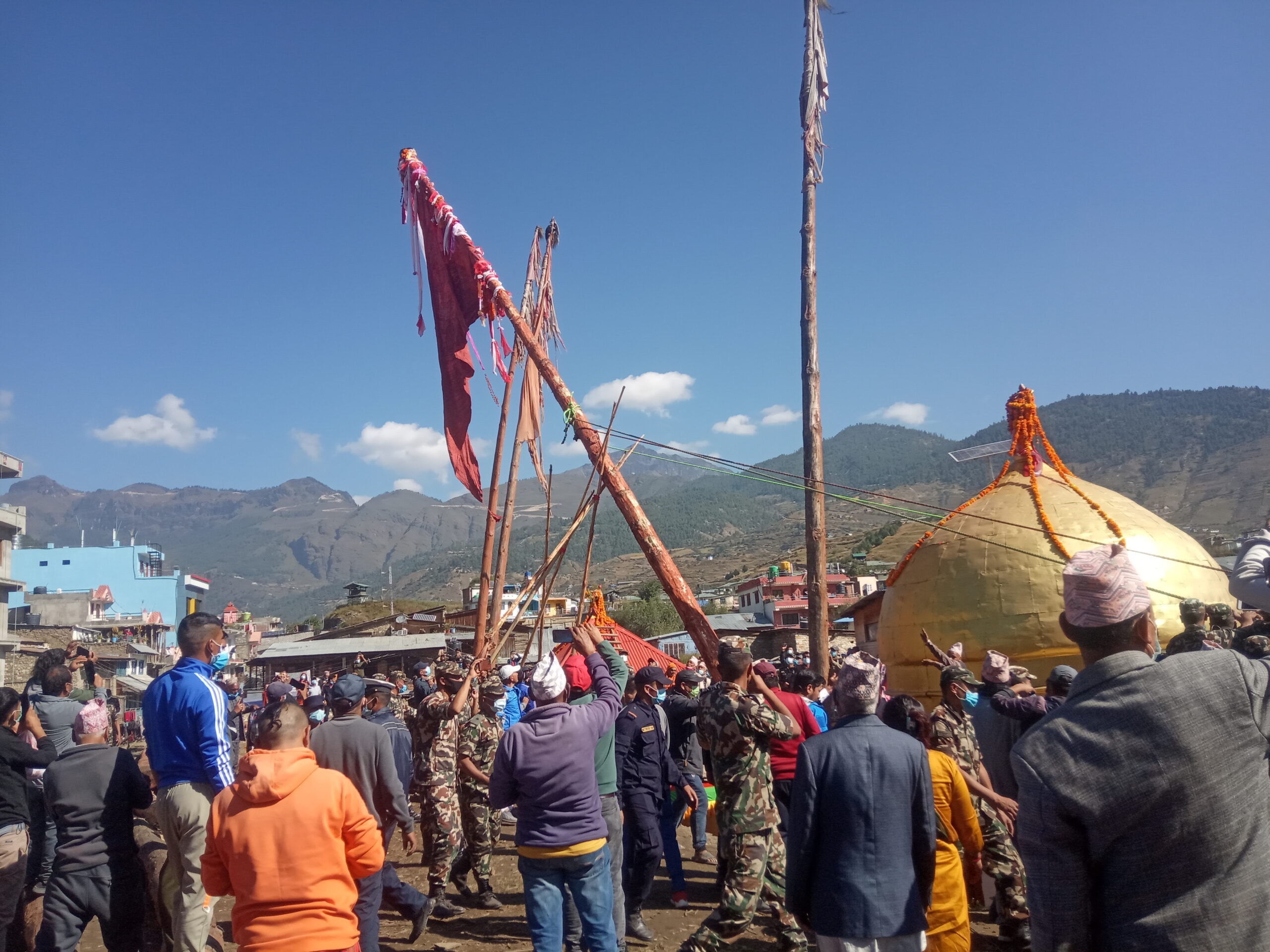 जुम्लामा चन्दननाथ भैरवनाथको लिंगो फेरेर घटस्थापना सुरु