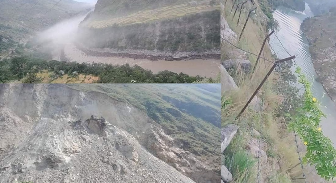 भीर फुटेर कर्णाली नदी थुनियो, प्रहरी चौकी र वडा कार्यालयको सामान सारिँदै