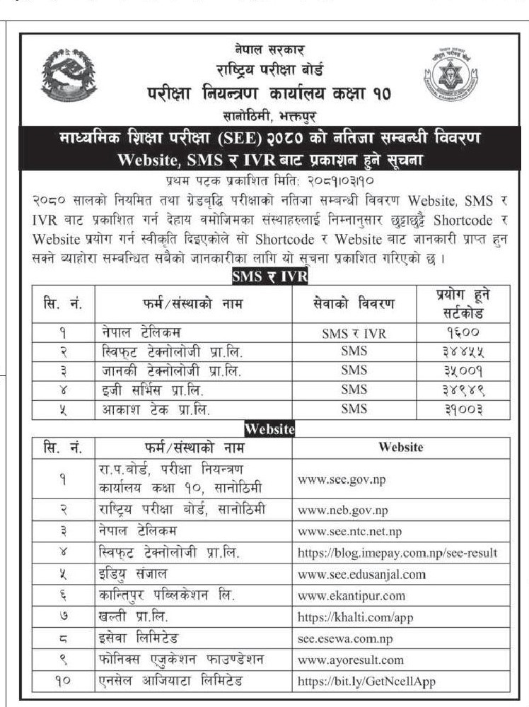 एसईई नतिजा आज सार्वजनिक केही बेरमा हुदै, यसरी हेर्नुहोस नतिजा