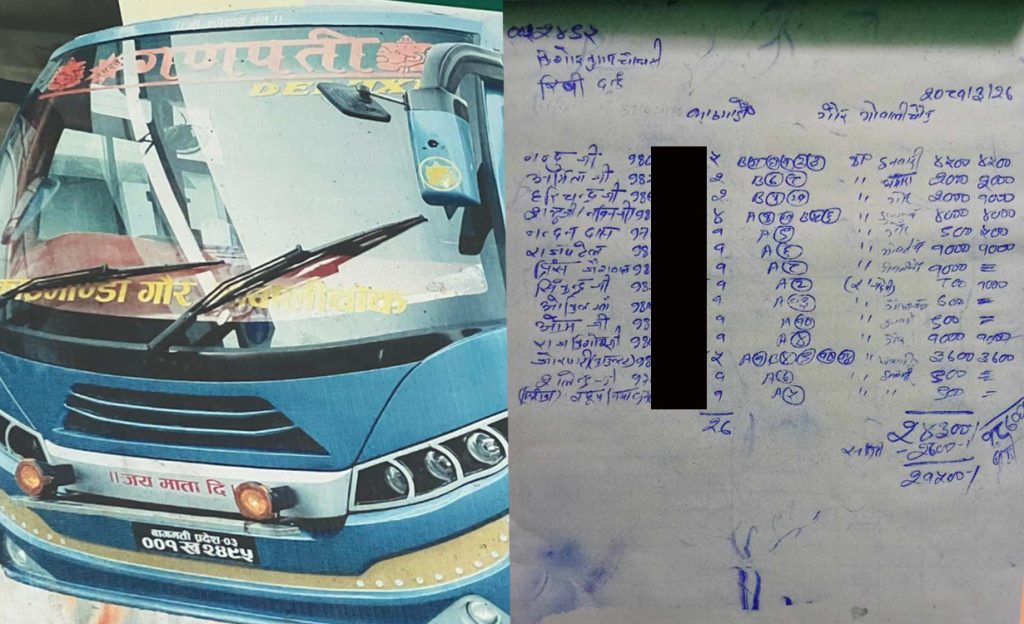 गणपति डिलक्समा चढेका यात्रुहरुको बिवरण, एन्जल डिलक्सको विवरण बाँकी