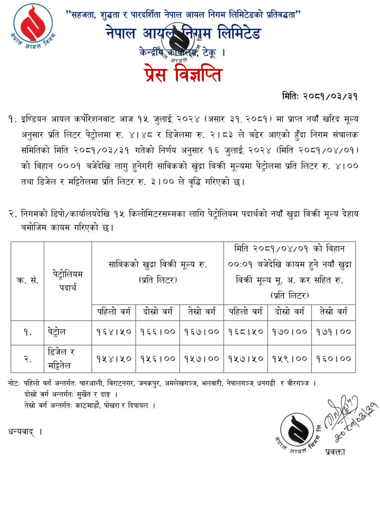 पेट्रोल र डिजेलको मूल्य बढ्यो 2 petrol