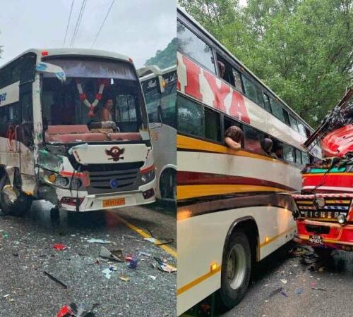 चितवनको सिमलतालमा बस र ट्रक ठोक्कियो