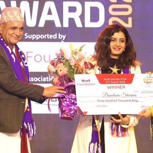 ‘एनसेल वुमन आइकन आइसीटी अवार्ड २०२४’ बाट बन्दना शर्मा सम्मानित