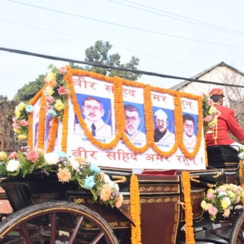 शहीद दिवसको अवसरमा काठमाडौँ महानगरको प्रभातफेरी