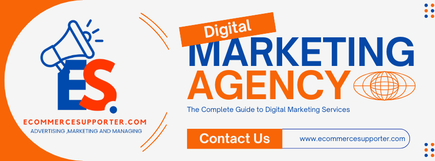 White and Orange Modern Digital Marketing Agency Facebook Cover